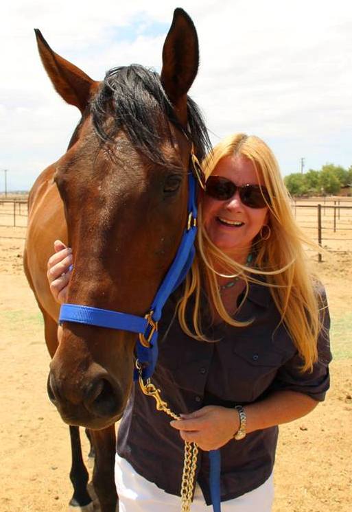 Debbie and our retired racehorse Ol' Dogtown www.PattersonDecoratingGroup.com/blog