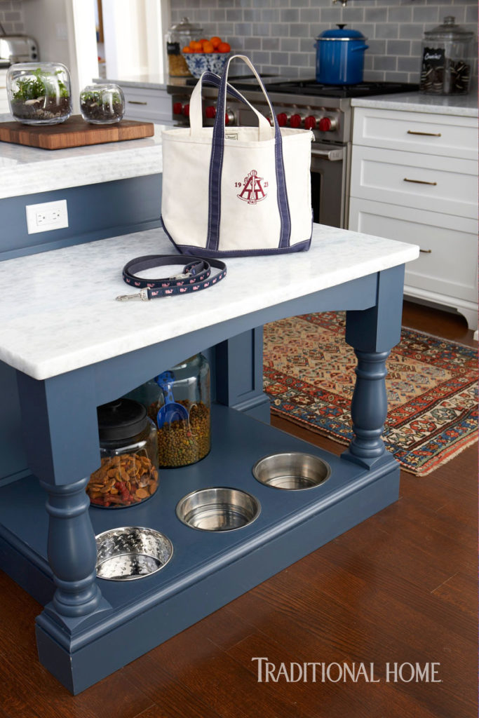Built In Dog Feeding Station Blue Rooms www.PattersonDecoratingGroup.com/blog