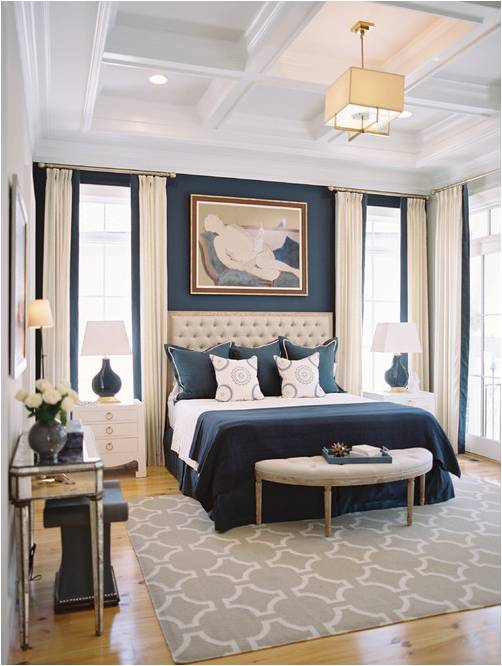 Beautiful Bedroom Navy Blue Rooms with white www.pattersondecoratinggroup.com/blog