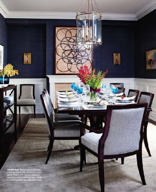 Blue Rooms Modern Dining Space www.pattersondecoratinggroup.com/blog