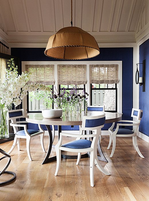 Blue Rooms with White Casual Dining Space www.pattersondecoratinggroup.com/blog
