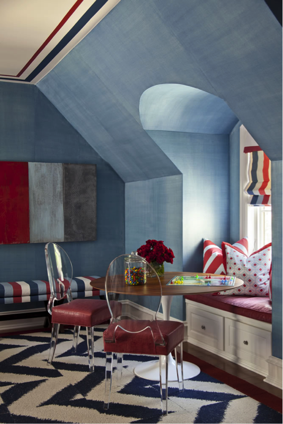 Bedroom with Denim Walls Blue Rooms www.PattersonDecoratingGroup.com/blog