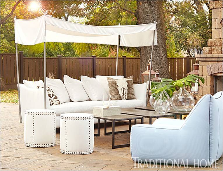 Napa Valley Showhouse Sofa with canopy www.PattersonDecoratingGroup.com/blog