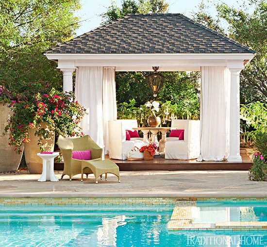 Sophisticated outdoor pavilion www.PattersonDecoratingGroup.com/blog