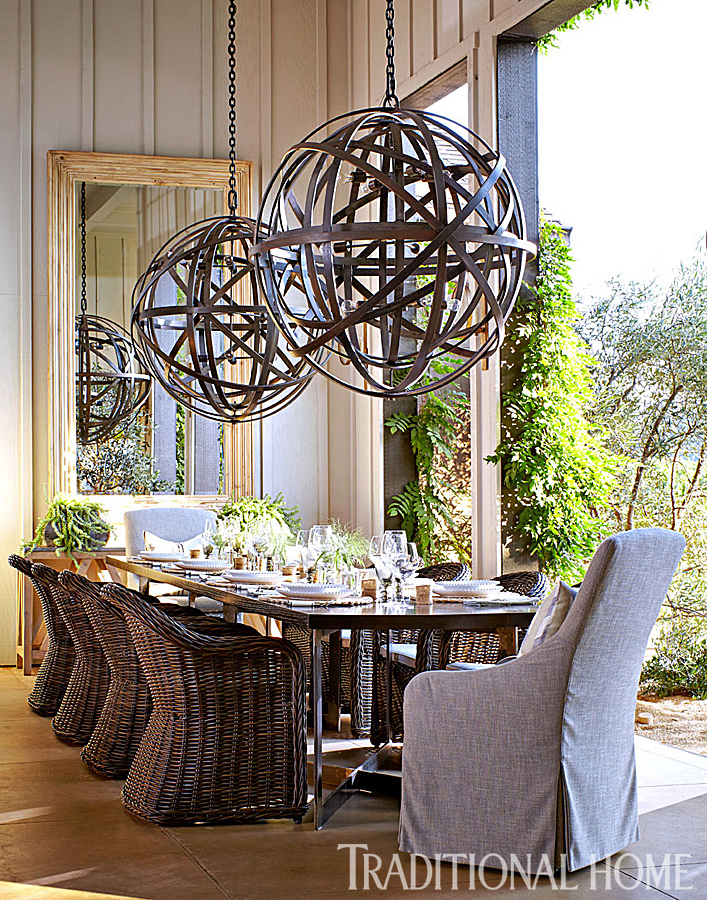 Outdoor Dining Area of Napa Valley home www.PattersonDecoratingGroup.com/blog