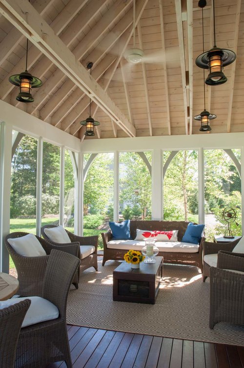 Screened-In porch in Peters Cove, Harpswell Maine from Banks Designwww.PattersonDecoratingGroup.com/blog