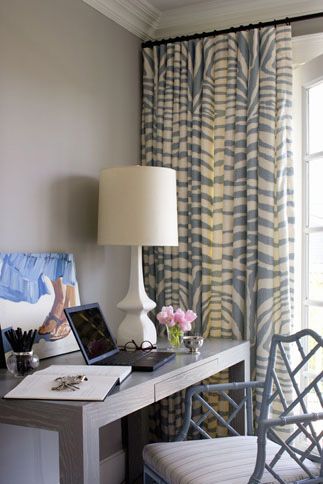 Animal print drapery from Burnham Design www.PattersonDecoratingGroup.com/blog