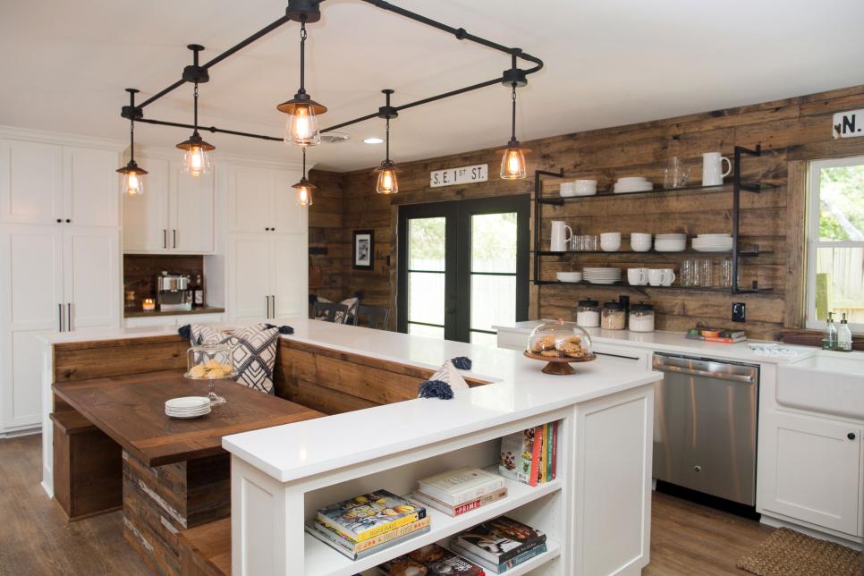 Large Fixer Upper kitchen with plenty of storage options www.PattersonDecoratingGroup.com/blog