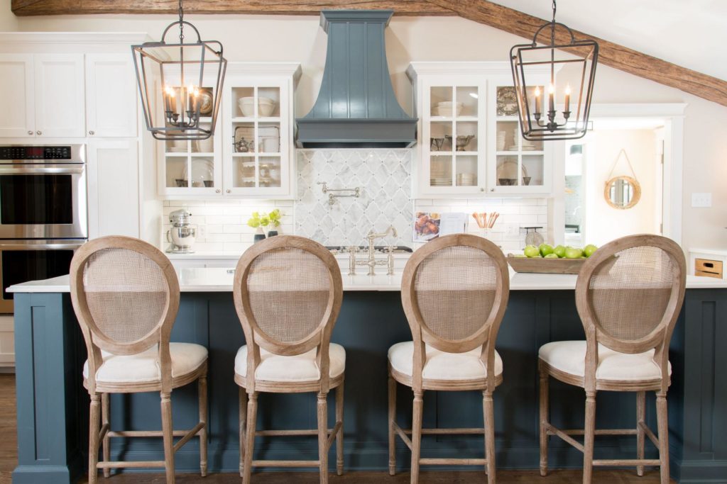 Cargo Ship House from Fixer Upper with Navy Island and Vent Hood www.PattersonDecoratingGroup.com/blog